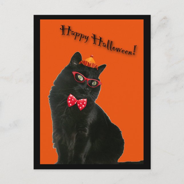Postales de Halloween para Gato Negro (Anverso)