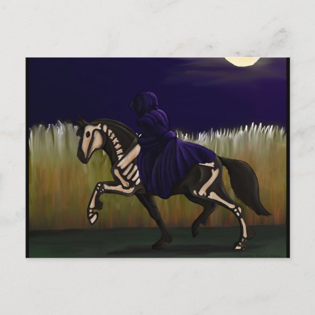 Postales de Halloween Skeleton Horse & Rider (Anverso)
