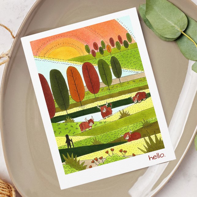 Postales de Highland Cows Hello (Subido por el creador)