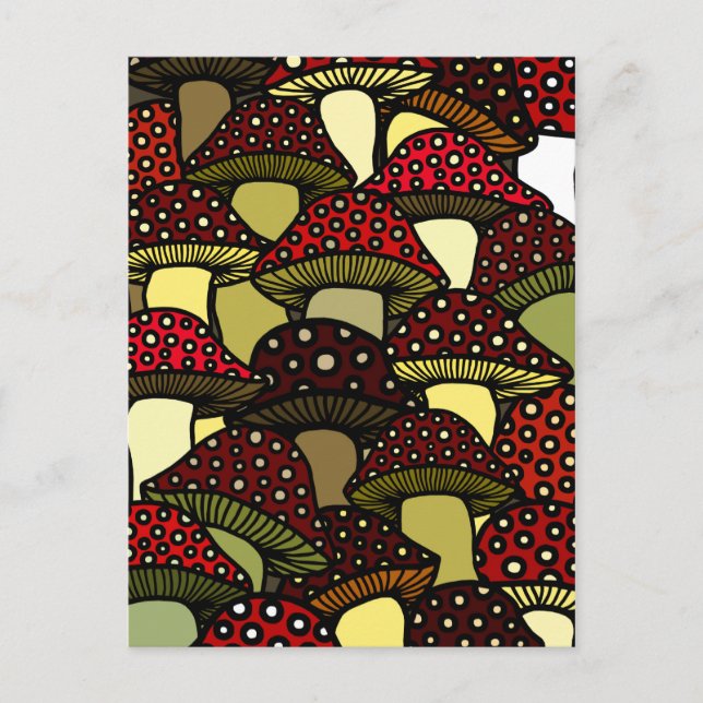 Postales de hongos rojos (Anverso)