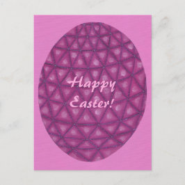 Postales de huevo de Pascua Feliz Geométrico Púrpu