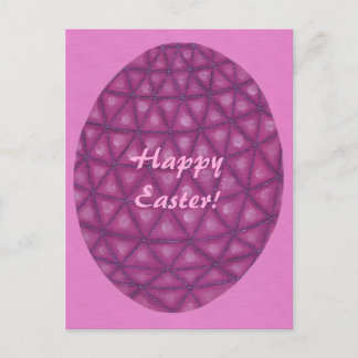 Postales de huevo de Pascua Feliz Geométrico Púrpu