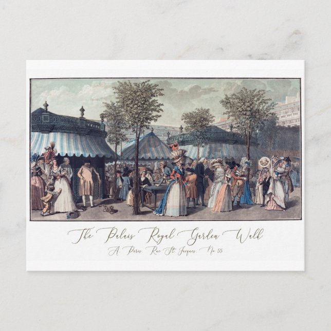 Postales de Ilustracion de moda de Francia antigua (Anverso)