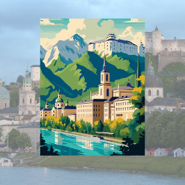 Postales de Ilustracion de Salzburgo, Austria