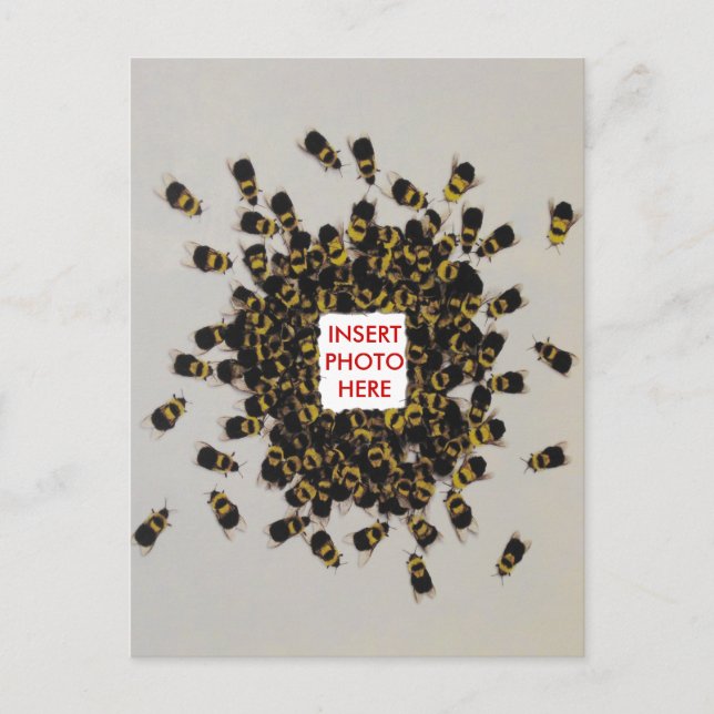 Postales de inserción de FOTO de abejas ocupadas (Anverso)