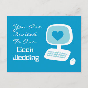 Postales de invitación a boda geek