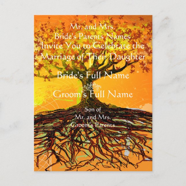 Postales de invitación a bodas baratas (Anverso)