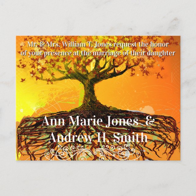 Postales de invitación a bodas baratas (Anverso)