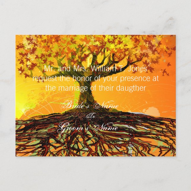 Postales de invitación a bodas baratas (Anverso)