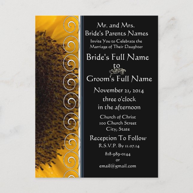 Postales de invitación a bodas baratas (Anverso)