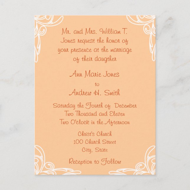 Postales de invitación a bodas baratas (Anverso)