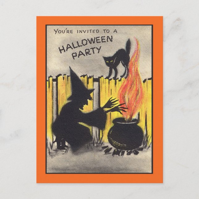 Postales de invitación a la fiesta de Halloween de (Anverso)