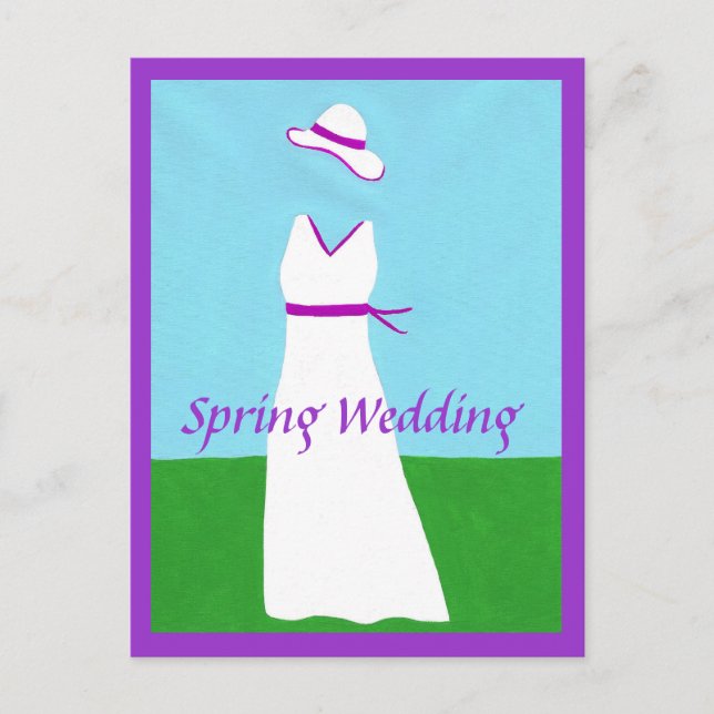 Postales de invitación al vestido de novia de cint (Anverso)