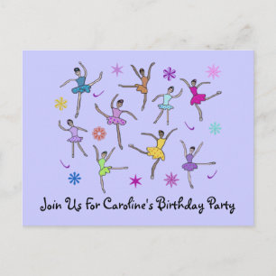 Postales de invitación de cumpleaños de Ballerina