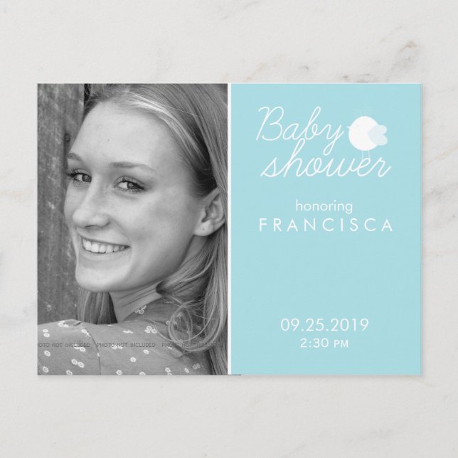 Postales de invitaciones de fotos de Baby Shower p (Anverso)