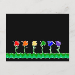 Postales de jardín de flores arco iris