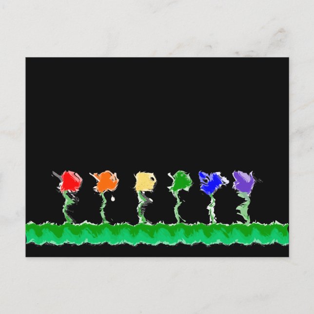 Postales de jardín de flores arco iris (Anverso)