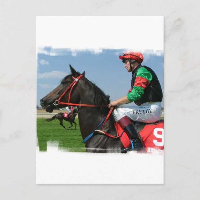 Postales de jockey y caballos (Anverso)