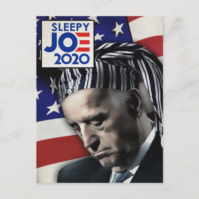 Postales de Joe Biden 2020 con sueño (Anverso)