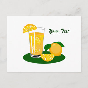 Postales de jugo Naranja y naranjas