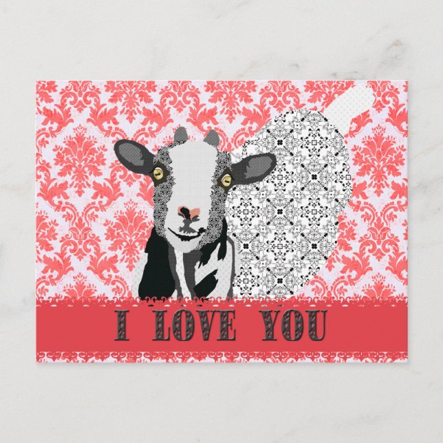 Postales de Junebug Love Damask (Anverso)