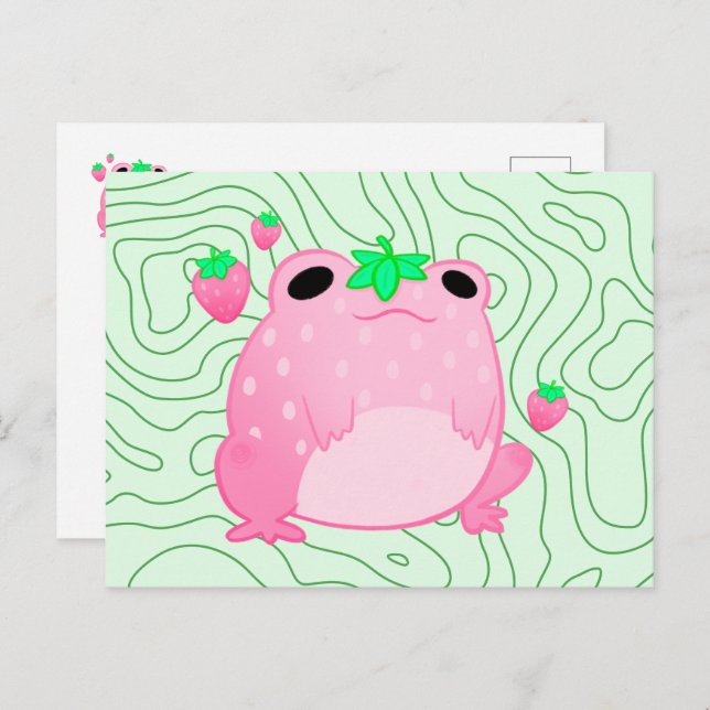 Postales de Kawaii Strawberry Frog (Anverso / Reverso)