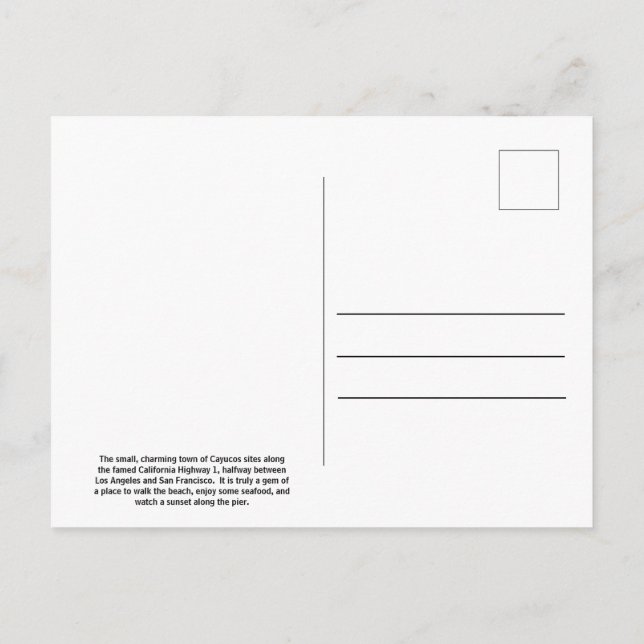 Postales de la autopista 1 de California (Reverso)