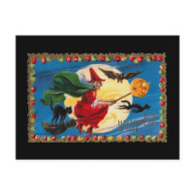 Postales de la Bruja del Espíritu de Halloween Vin