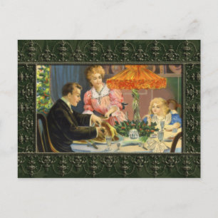 Postales de la cena de Navidades de familia de épo