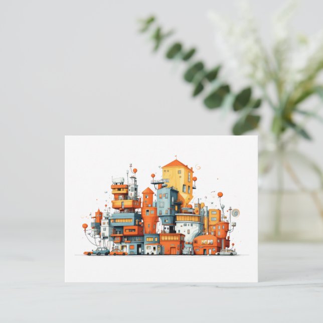 Postales de la ciudad personalizado - Skyline urba (Anverso de pie)