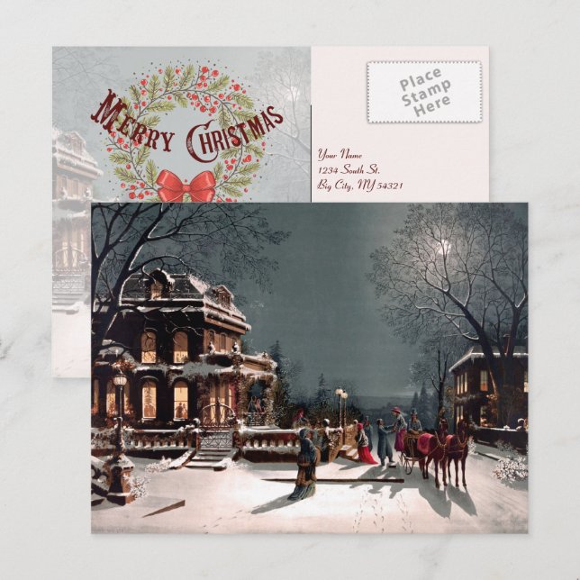 Postales de la Fiesta de Navidades de Victoria Vin (Anverso / Reverso)