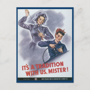 Postales de la Guerra Mundial, mujeres trabajando