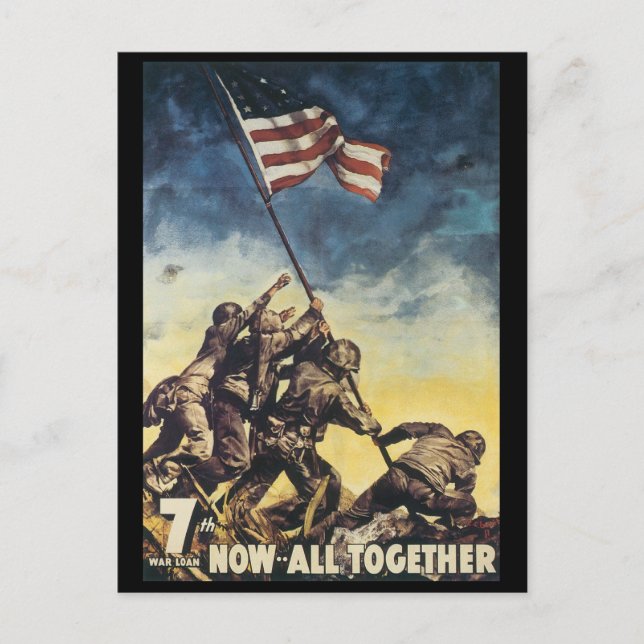 Postales de la Guerra Mundial, todos juntos un fam (Anverso)