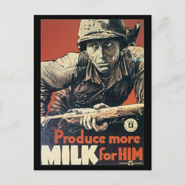 Postales de la Guerra Mundial, US Dairy Assoc. (Anverso)