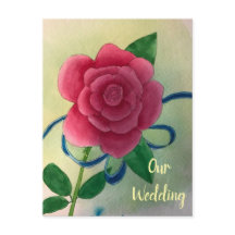 Postales de la invitación a la boda de la cinta az