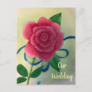 Postales de la invitación a la boda de la cinta az