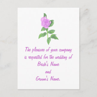 Postales de la invitación a la boda de la rosa de 