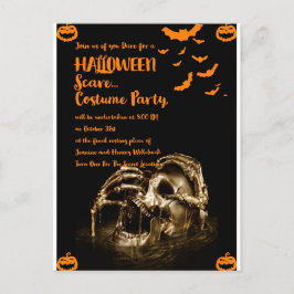 Postales de la invitación de Halloween con la expl