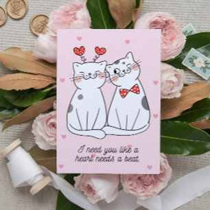Postales de la pareja de gatos de San Valentín