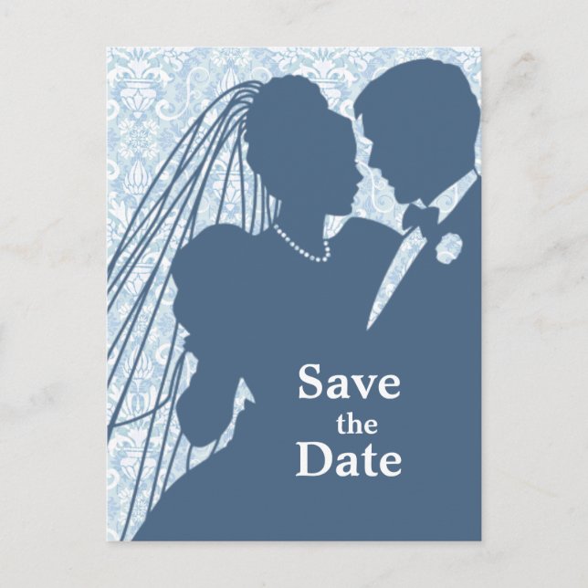 Postales de la pareja de matrimonio Damask STD (Anverso)