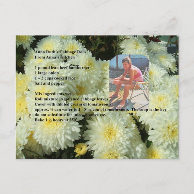 Postales de la receta de AnnaRuth (Anverso)