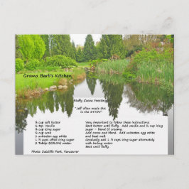 Postales de la receta de escarcha de cacao esponjo