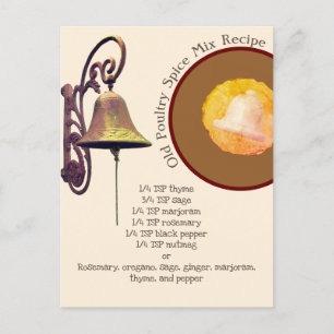 Postales de la receta de la mezcla de especies de 
