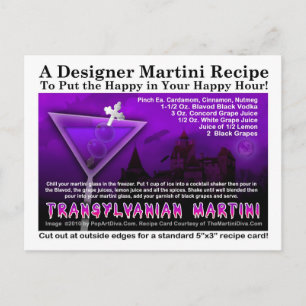Postales de la receta de Martini de Halloween en T