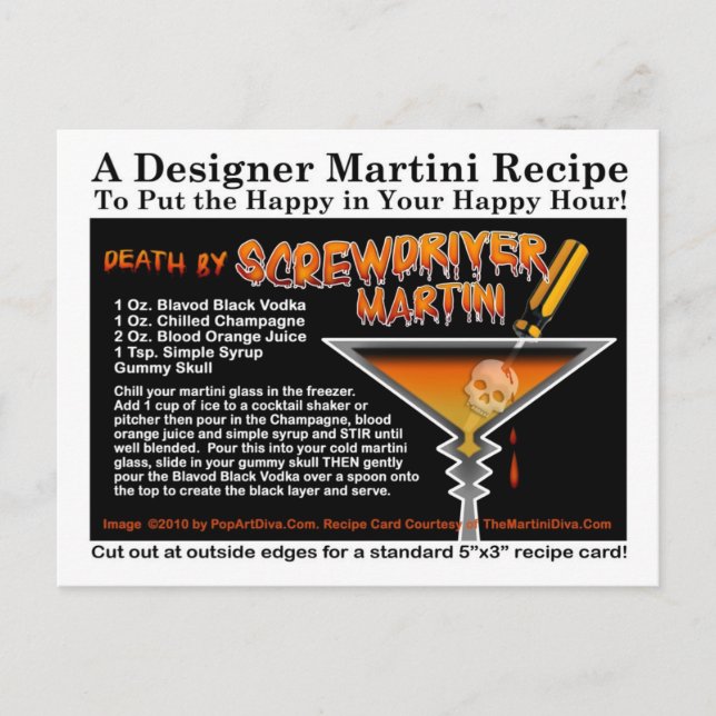 Postales de la receta de Martini de Halloween para (Anverso)