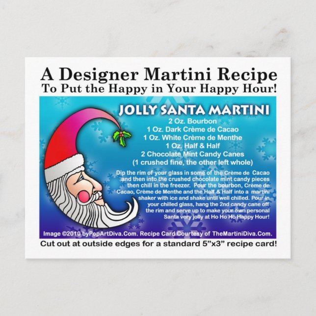 Postales de la receta de Martini de Jolly Santa Na (Anverso)