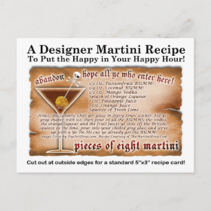 Postales de la receta de Martini Tropical