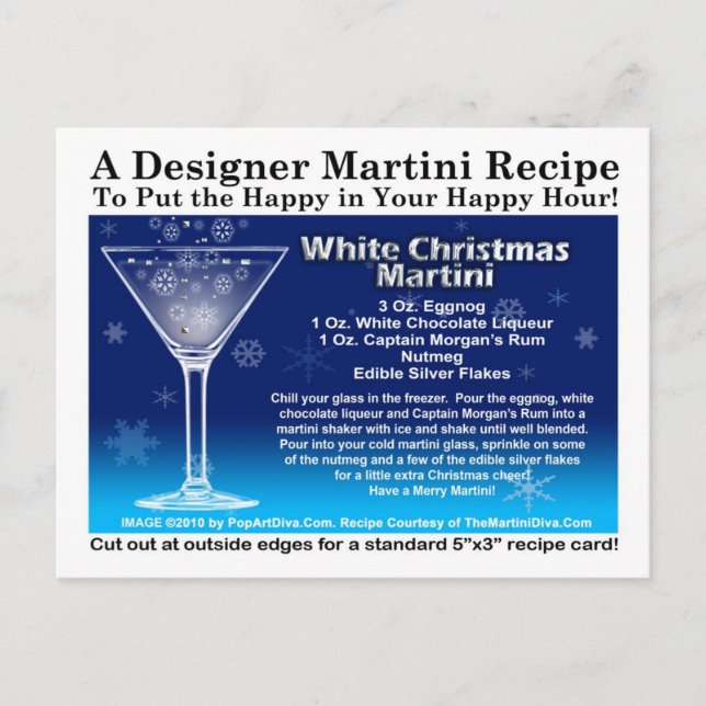 Postales de la receta Martini para Navidades blanc (Anverso)