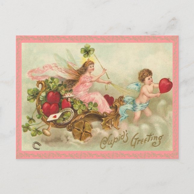 Postales de la Reina de las hadas de San Valentín (Anverso)