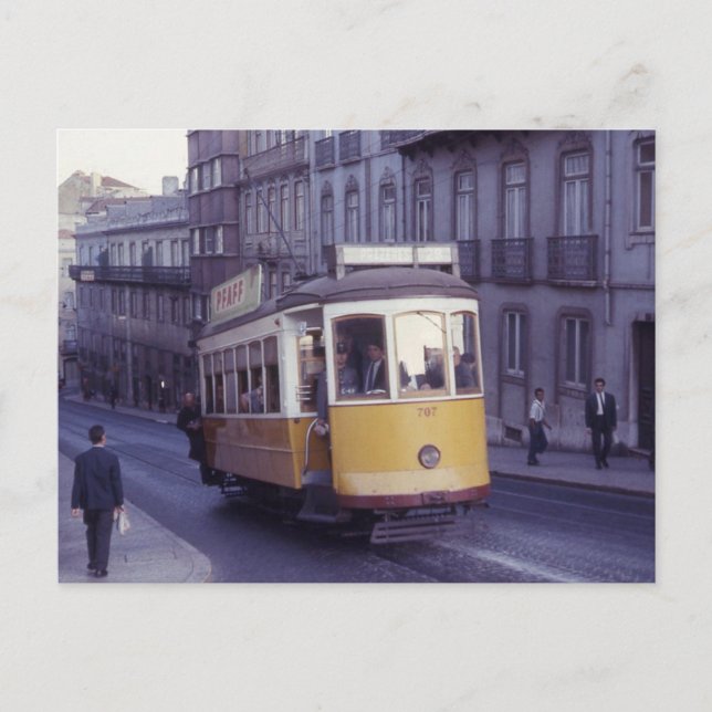 Postales de la Tranvía de Lisboa Portugal 1965 (Anverso)